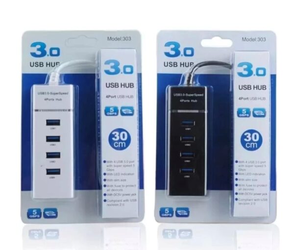 3.0 USB HUB 4 Port 3.0 USB HUB High-Speed Portable Mini-Hub 1 feet Cable Length Adapter and Led Indicator "Parking Strip"- Bus Powered- Compatible for Pendrive, Mouse, Keyboards, Camera, Mobile, Tablet, PC, Laptop, TV Etc. USB Hub  (Black) - Image 3